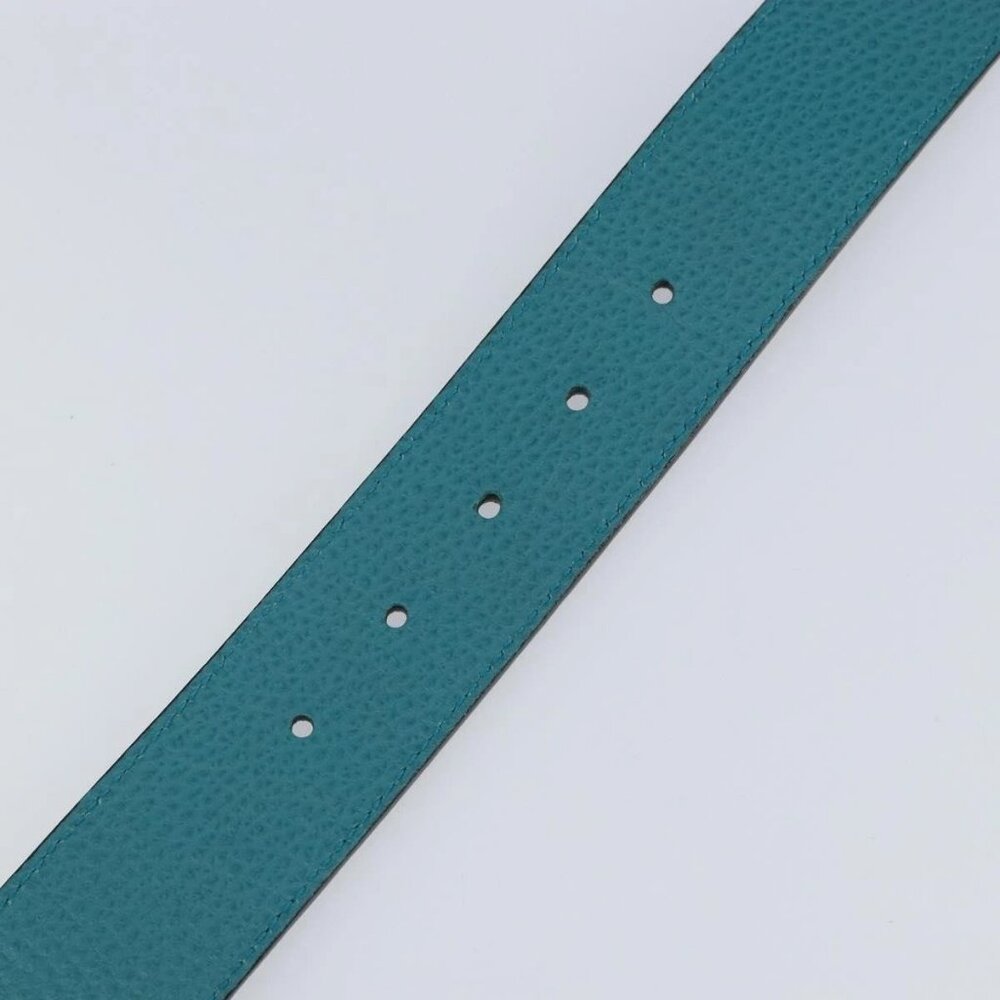 GUCCI Belt Leather Outlet Turquoise Blue Auth - Picture 8 of 11